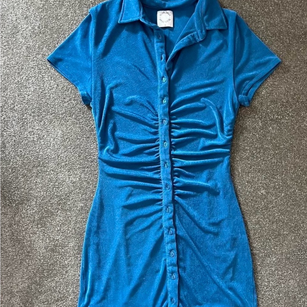 With Jean Alexa dress worn twice blue size small! Great condition